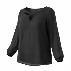 Torrid Black Crisscross Keyhole Blouse